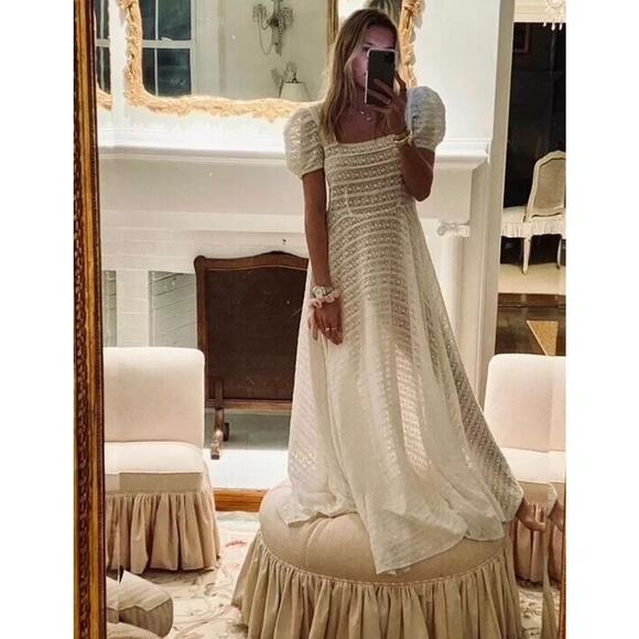 NWT $795 Loveshackfancy Ivory Ryan Scalloped Embroidered Ball Gown Dress… - Picture 2 of 16